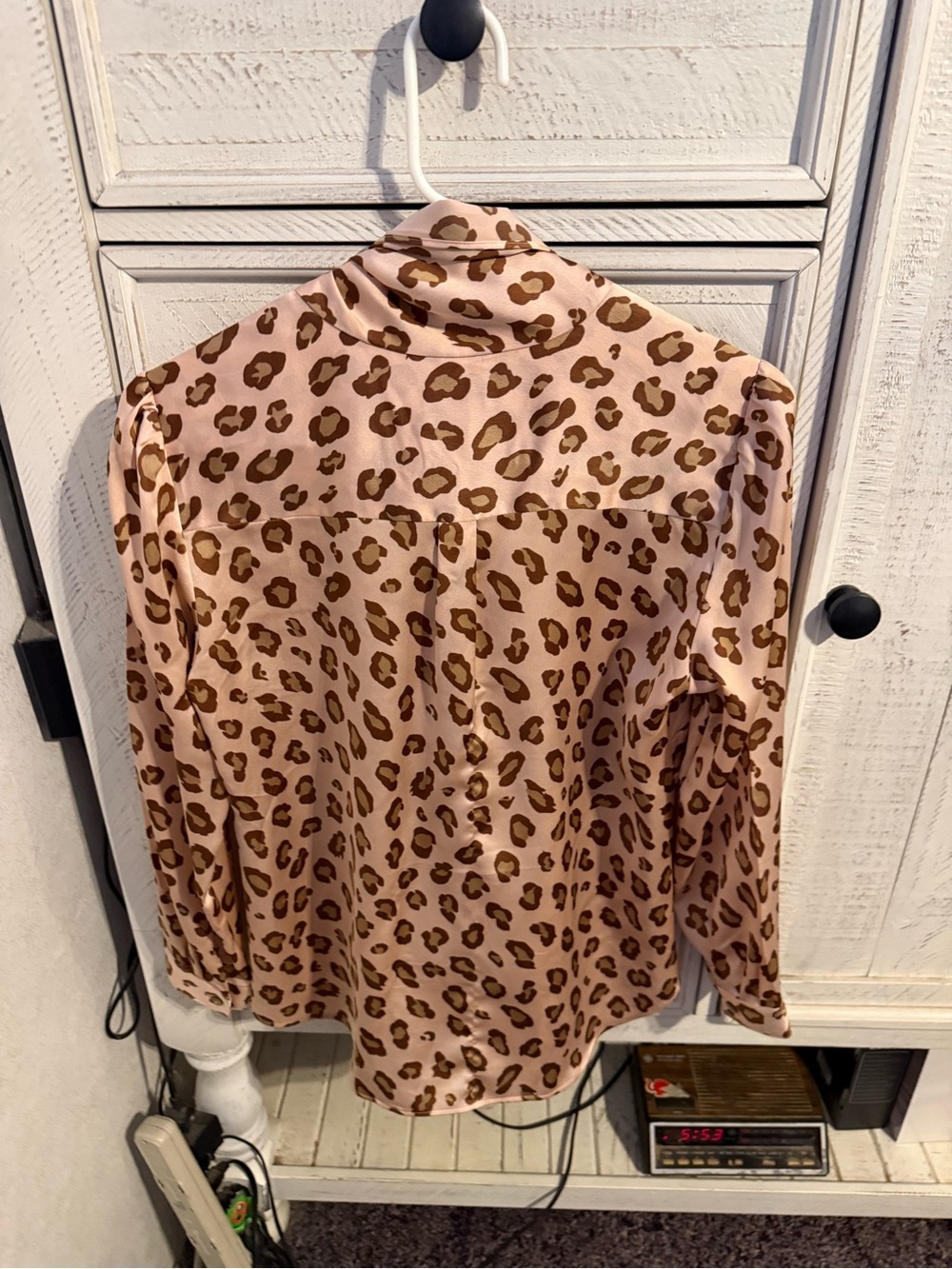 Ann Taylor Pink Leopard Satin Blouse